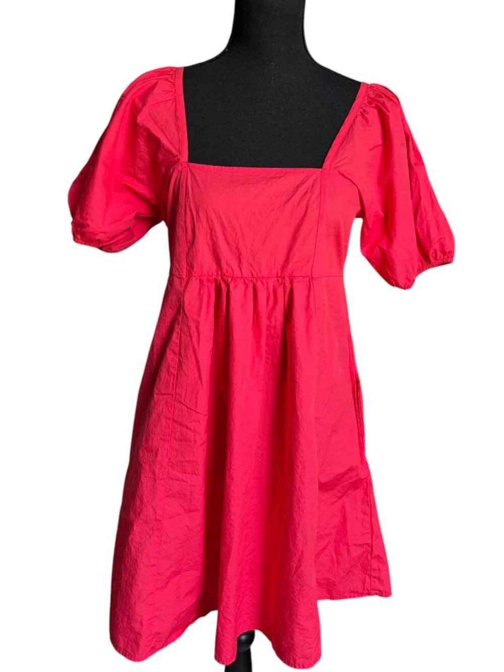 Draper‎ James Puff Sleeve Smocked Back Dress (Hibiscus) - Small